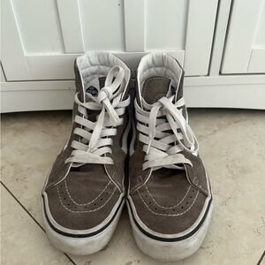 Vans High-Top Sneakers in Brown and White